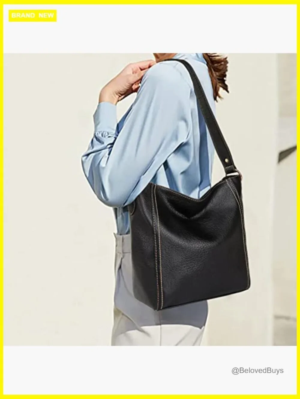 Vegan Leather Hobo Shoulder Bag Soft Medium Handbag